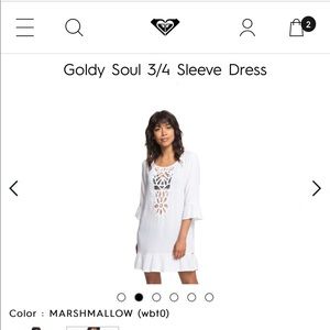 Roxy Gouldy soul ¾ dress size XS (white)